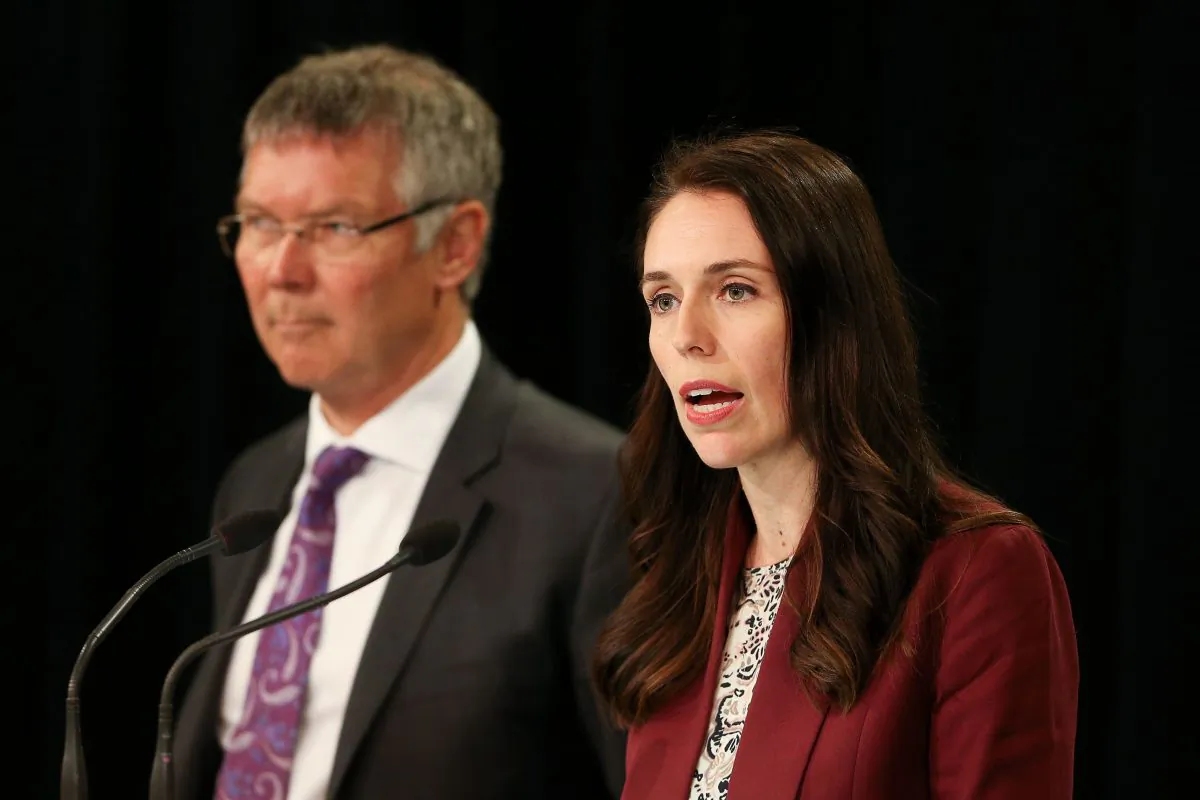 New Zealand Prime Minister speaks during a post cabinet press conference at Parliament in Wellington, New Zealand, on Oct. 31, 2017. Concerns over reduced academic freedom in universities has been sparked by threats against politics professor Anne-Marie Brady, for publishing a report critical of the Chinese Communist Party. (Hagen Hopkins/Getty Images)