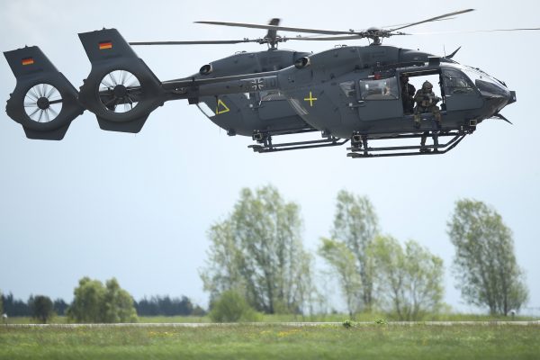 Two Airbus H145M LUH helicopters of the Bundeswehr