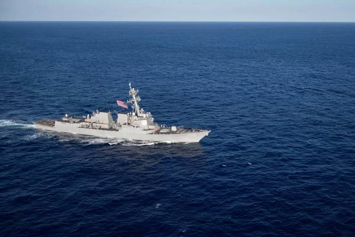 The U.S. Navy Arleigh Burke-class guided-missile destroyer USS Stockdale transits the Philippine Sea on Nov. 16, 2018. (U.S. Navy/Mass Communication Specialist 3rd Class Connor D. Loessin/Handout via Reuters)