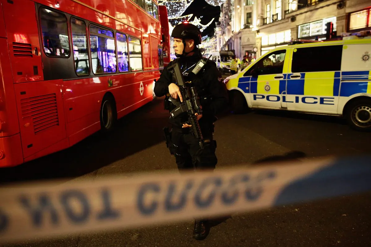 Armed police officers near Oxford Circus underground station in London on Nov. 24, 2017. (Jack Taylor/Getty Images)
