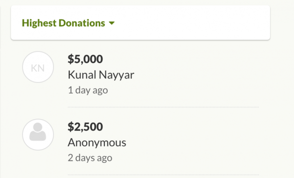Kunal Nayyar made a generous donation