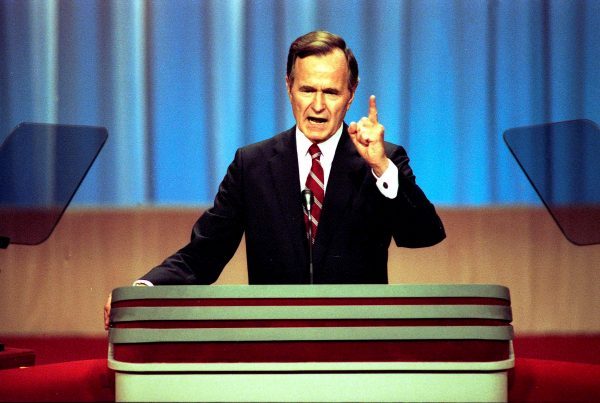 Vice President George H.W. Bush gives his acceptance speech