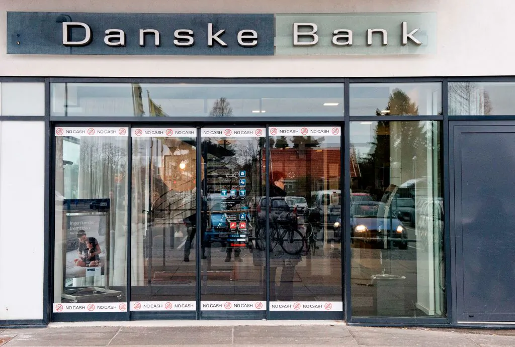 A branch of Danske Bank in Copenhagen, Denmark, in Jan. 23, 2014. (Jens Noergaard Larsen/AFP/Getty Images)