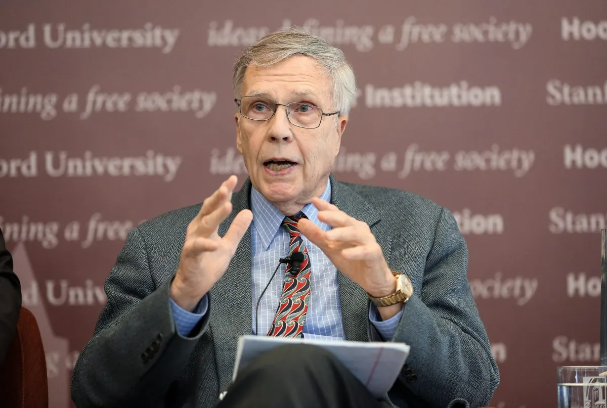 Winston Lord, former Ambassador to China, speaks at the launch of the report "Chinese Influence and American Interests: Promoting Constructive Vigilance" at the Hoover Institution in Washington on Nov. 29, 2018. (Jennifer Zeng/The Epoch Times)
