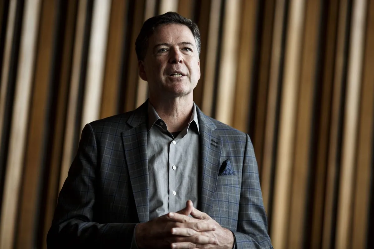 Former FBI Director James Comey talks backstage before a panel discussion about his book "A Higher Loyalty" in Berlin, Germany, on June 19, 2018. Comey is in Berlin at the invitation of the American Academy in Berlin. (Carsten Koall/Getty Images)