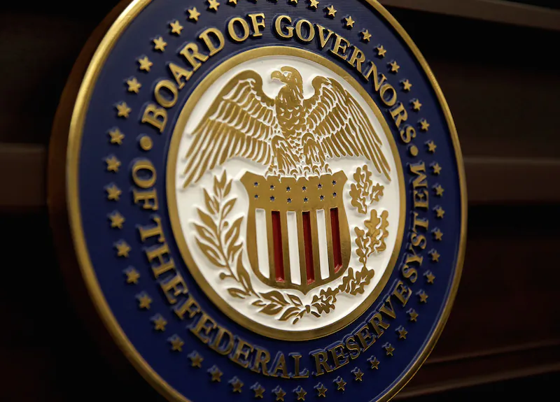 The seal for the Board of Governors of the Federal Reserve System is displayed in Washington, June 14, 2017. (Joshua Roberts/Reuters)