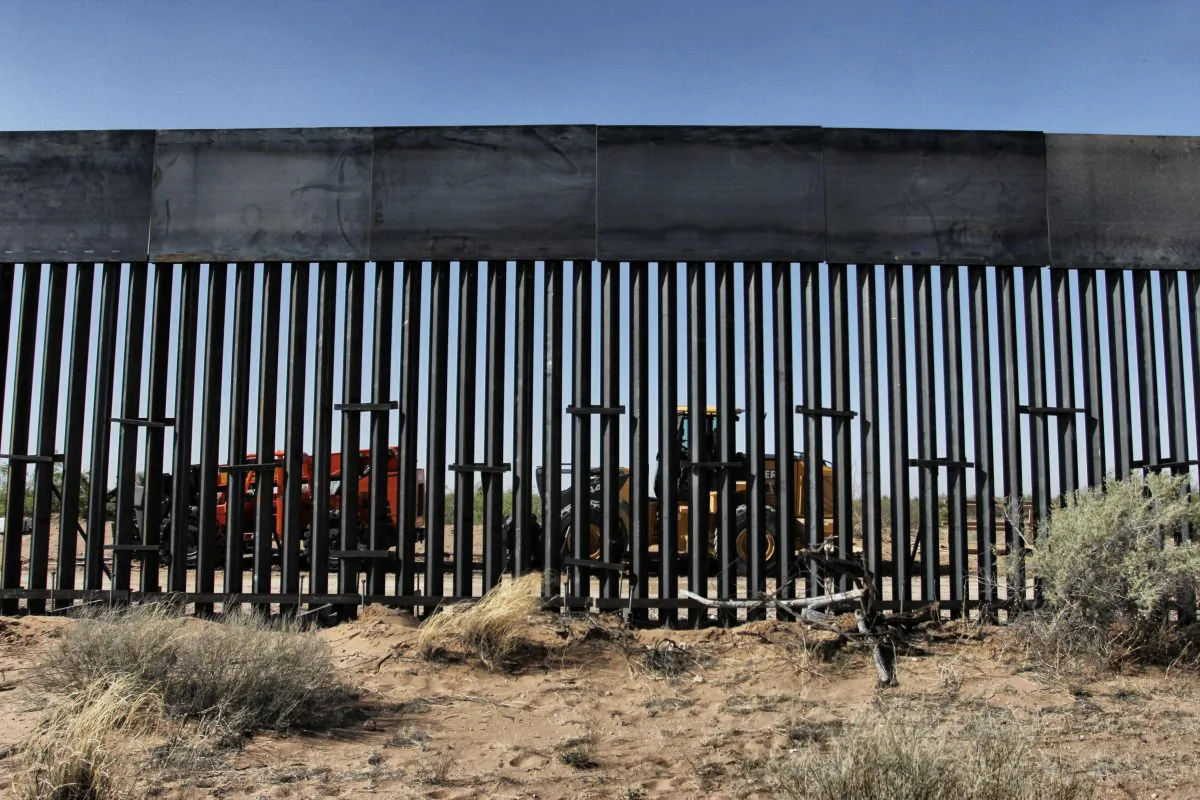 A section of the border wall under construction on the border between Ciudad Juarez, Chihuahua state, Mexico and Santa Teresa, New Mexico state, United States, on April 17, 2018.  (HERIKA MARTINEZ/AFP/Getty Images)