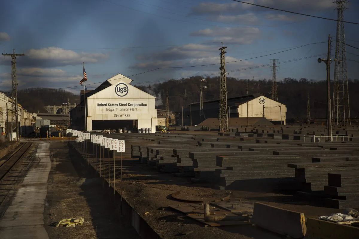 A view of U.S. Steel Edgar Thomson Steel Works, in Braddock, Pennsylvania on March 10, 2018. (Drew Angerer/Getty Images)