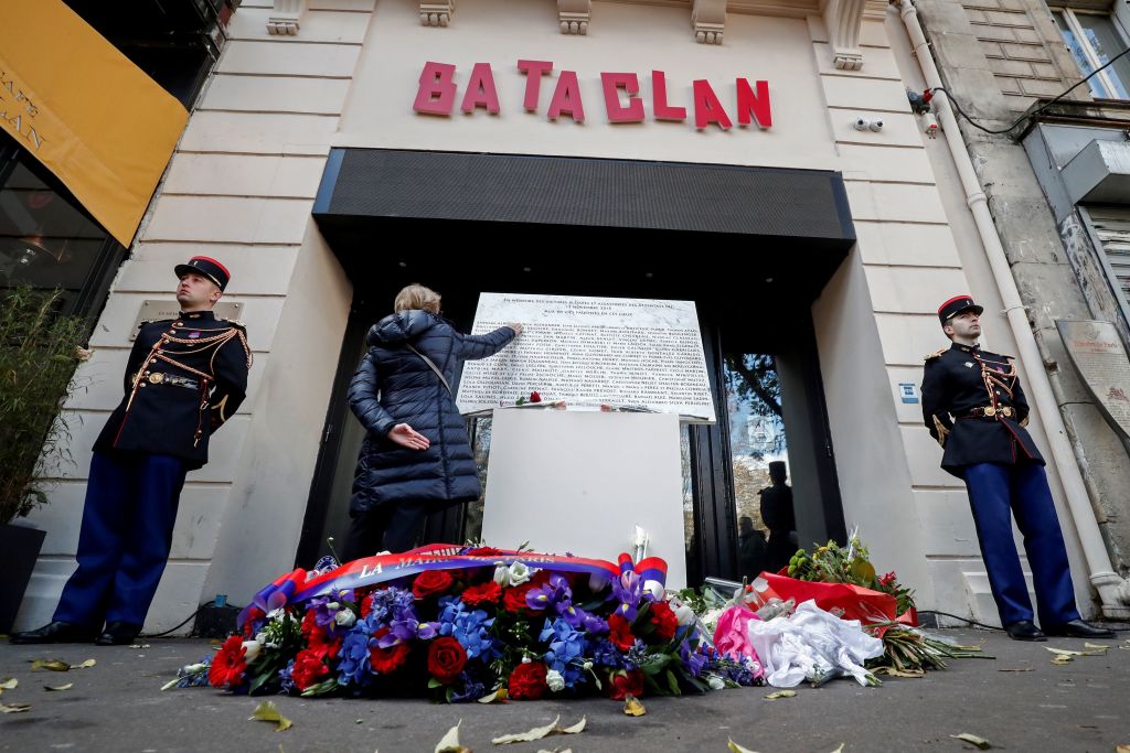 a commemorative ceremony for terror attack in Paris