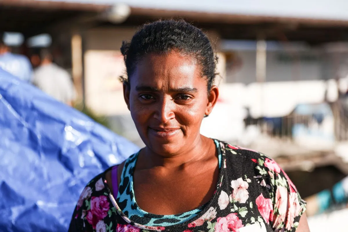 Leslie Yoana Coban at the new migrant camp, 10 miles from the U.S. border, in the Mariano Matamoros neighborhood of Tijuana, Mexico, on Dec. 2, 2018. (Charlotte Cuthbertson/The Epoch Times)