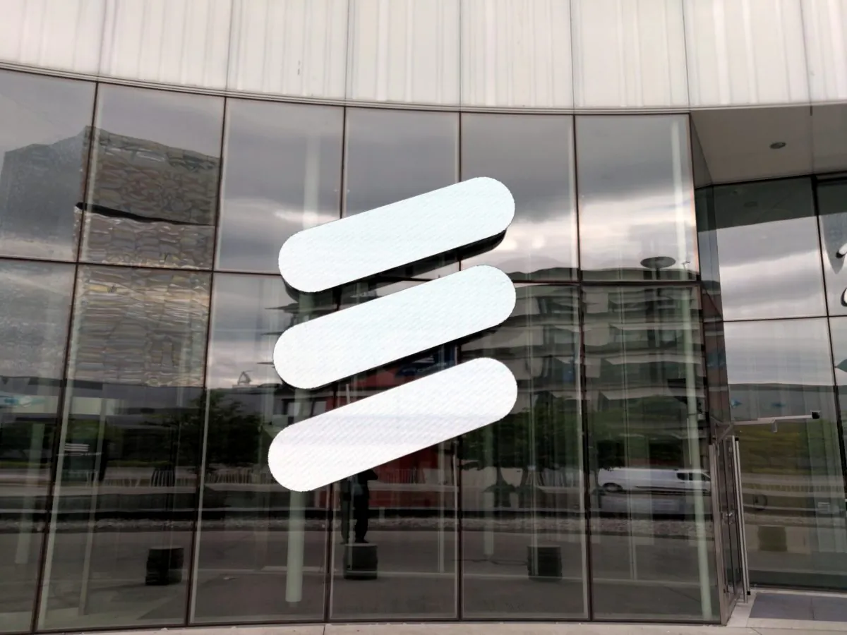 The Ericsson logo is seen at the Ericsson's headquarters in Stockholm, Sweden, on June 14, 2018. (Olof Swahnberg/Reuters)