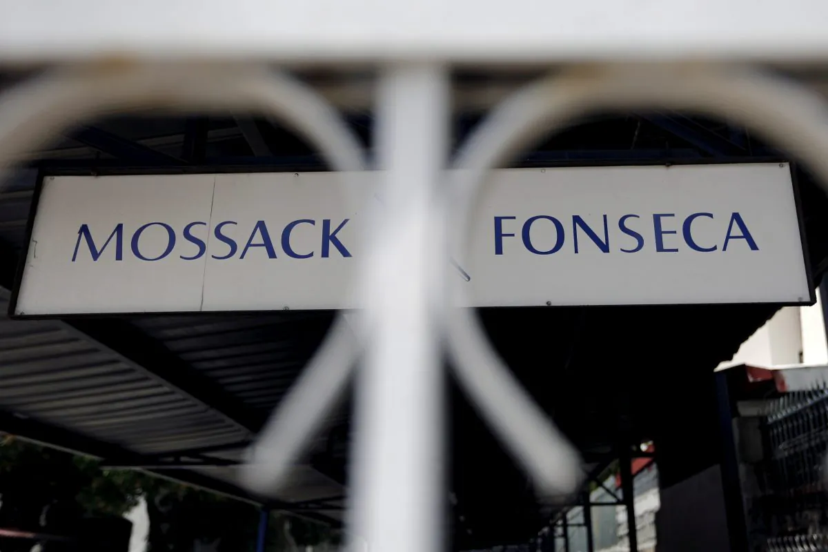 Mossack Fonseca law firm sign is pictured in Panama City, on Apr. 4, 2016. (Carlos Jasso/Reuters)
