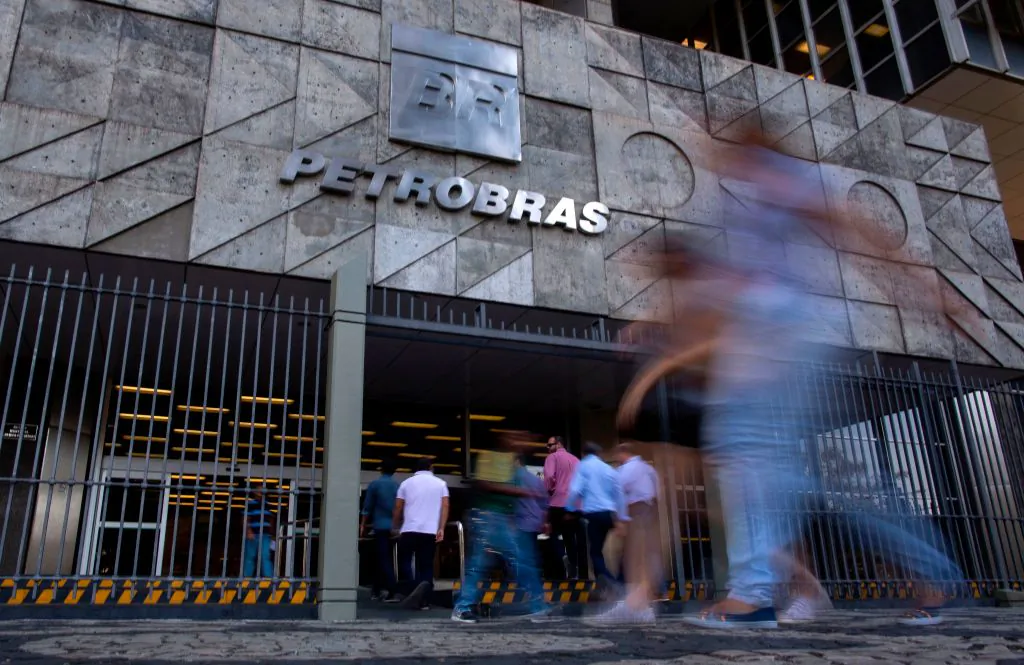 View from the main entrance of the headquarters of Brazil's state-controlled oil company Petrobras in Rio de Janeiro, Brazil, taken on Jun. 1, 2018. (Mauro Pimentel/AFP/Getty Images)