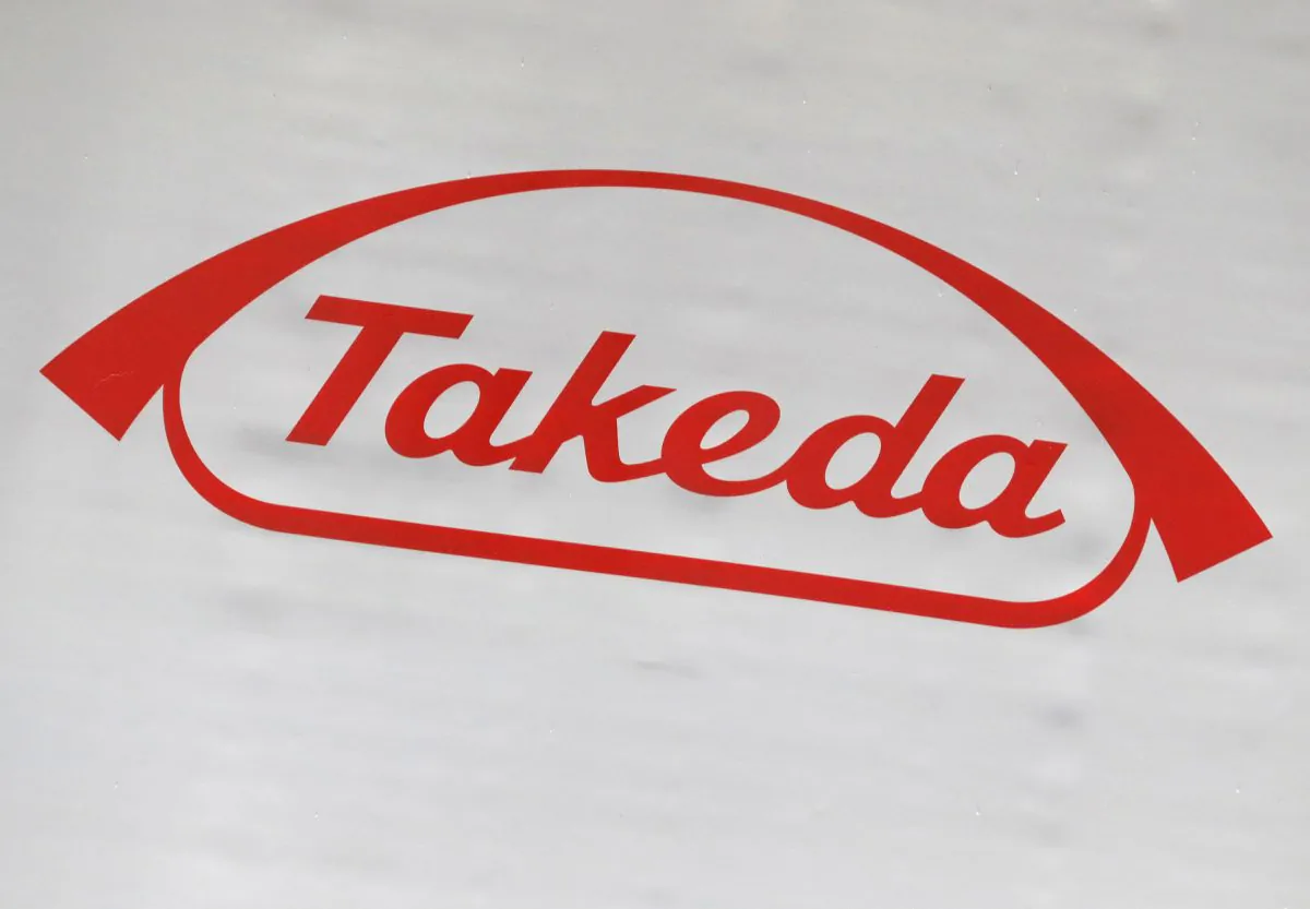 The logo of Takeda Pharmaceutical Co. Japan May 9, 2018.  (Kim Kyung-Hoon/Reuters)
