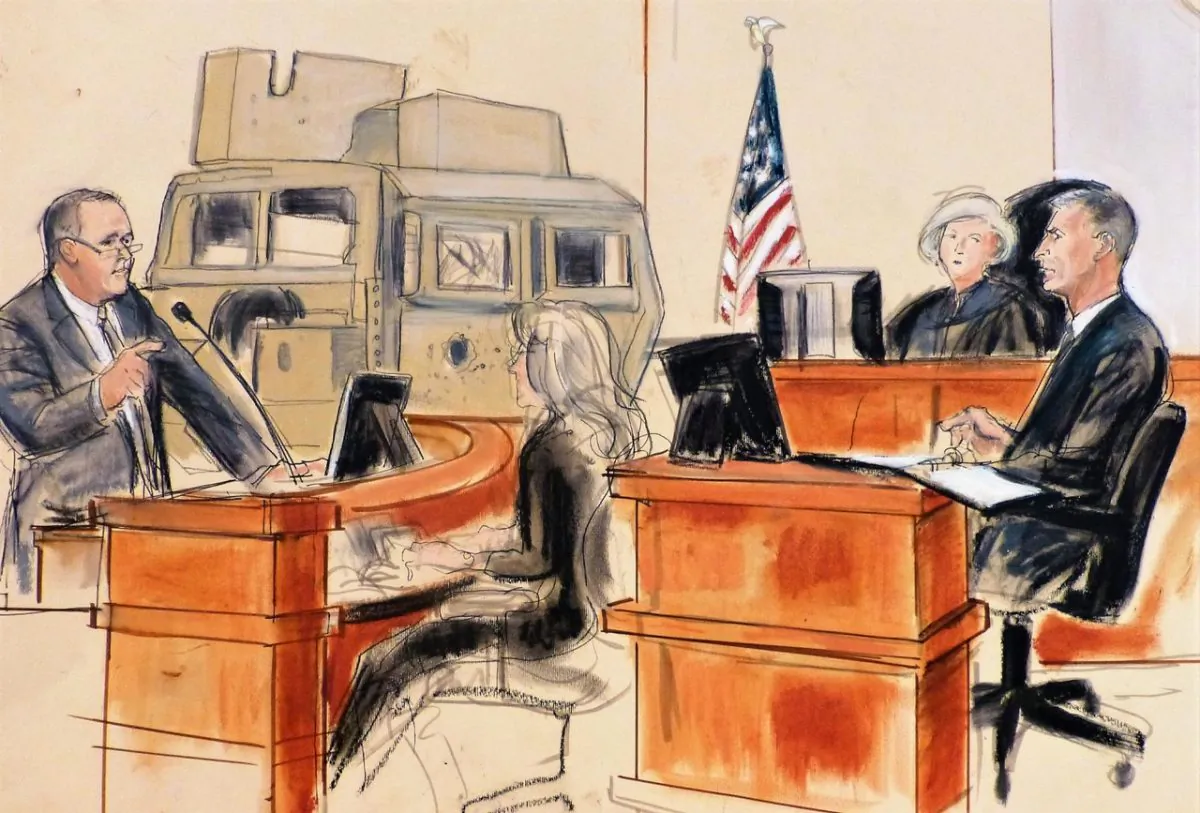 Attorney Gary Osen questions Retired LT Gen. Michael Oates in U.S. District Court in Washington on Dec. 3. (Elizabeth Williams)
