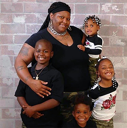 Jackie Brown and her children