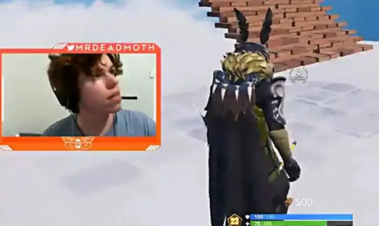 A screenshot showing Luke Munday, 26, broadcasting on Twitch while playing Fortnite. (Screenshot/Twitch)