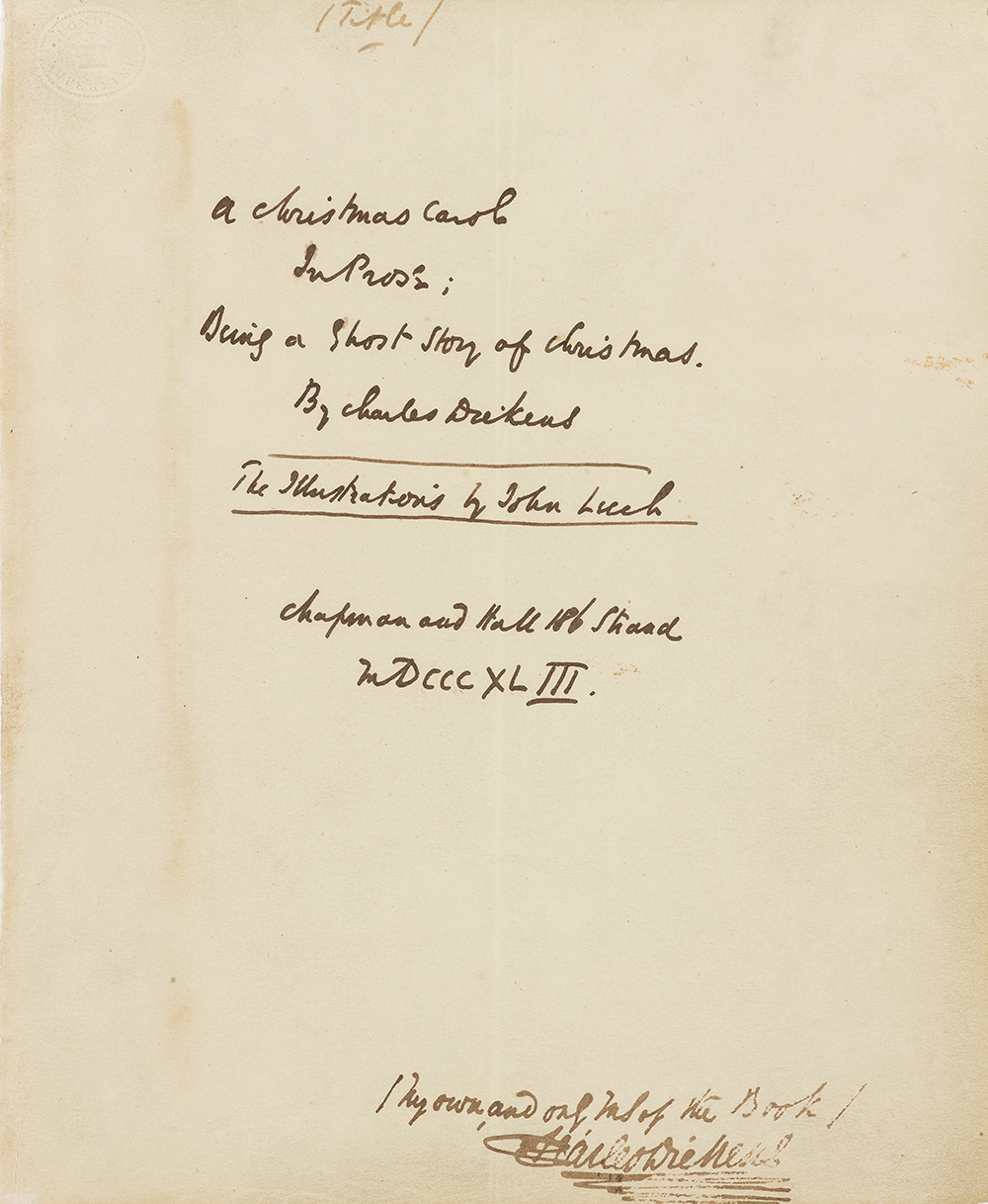 Charles Dickens A Christmas Carol Manuscript