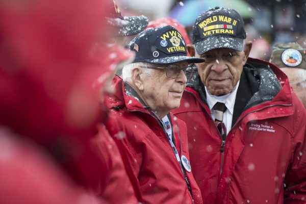 Two veterans in Bastogne, Belgium
