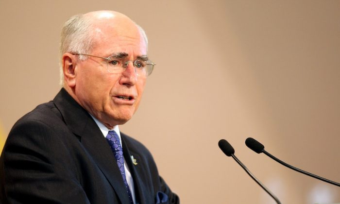 Former Australian Prime Minister John Howard speaks at his final media conference for the Asia-Pacific Economic Cooperation forum (APEC) in Sydney, Australia, on Sept. 9, 2007. (Robb Cox/Getty Images)