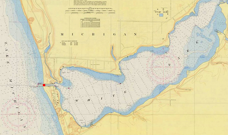 A map of Lake Michigan near White Lake.