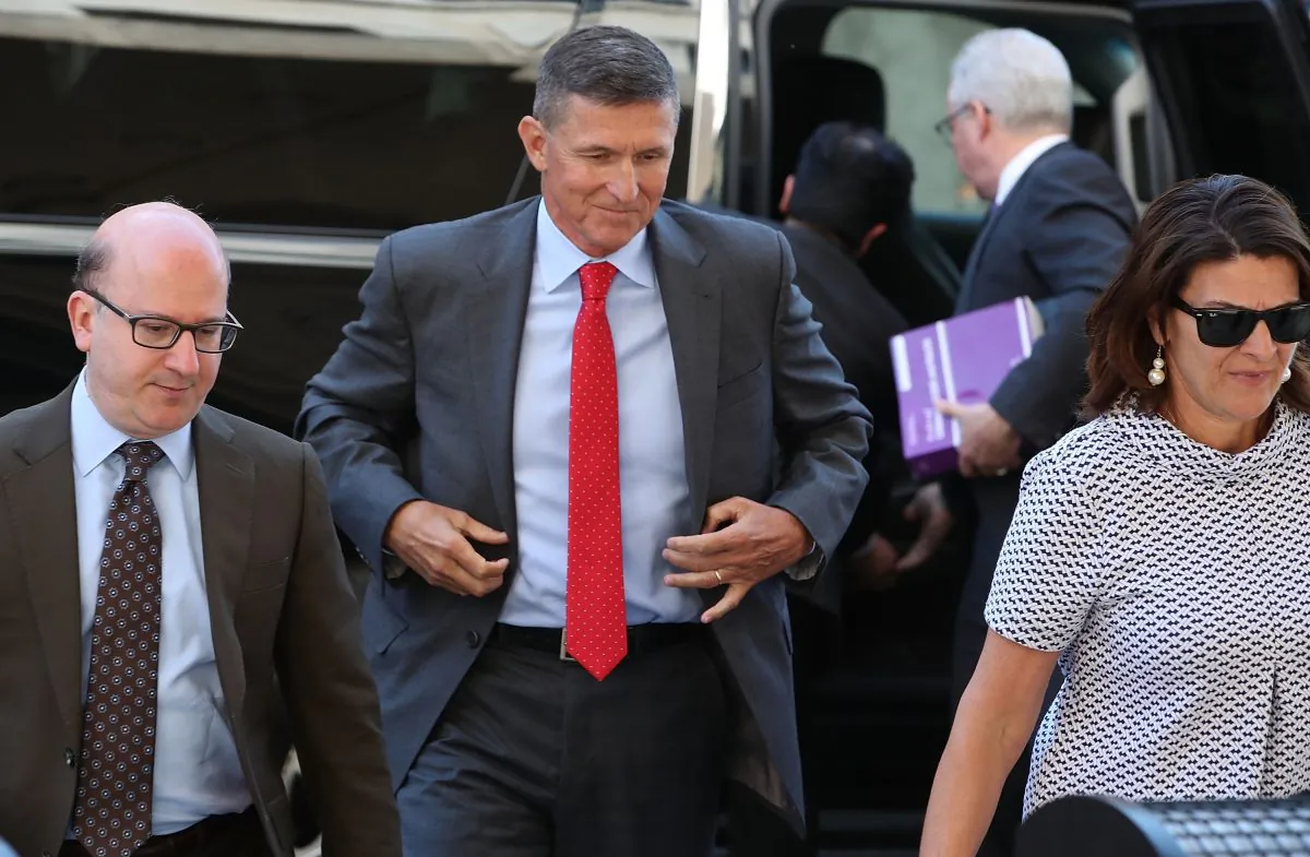 Michael Flynn, former national security advisor to President Donald Trump, arrives at the E. Barrett Prettyman Federal Courthouse in Washington on July 10, 2018. (Mark Wilson/Getty Images)