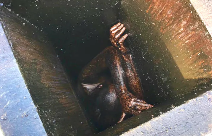 A man, 29, trapped inside the grease duct of a vacant Chinese restaurant in California on Dec. 12, 2018. (Alameda County Sheriff)
