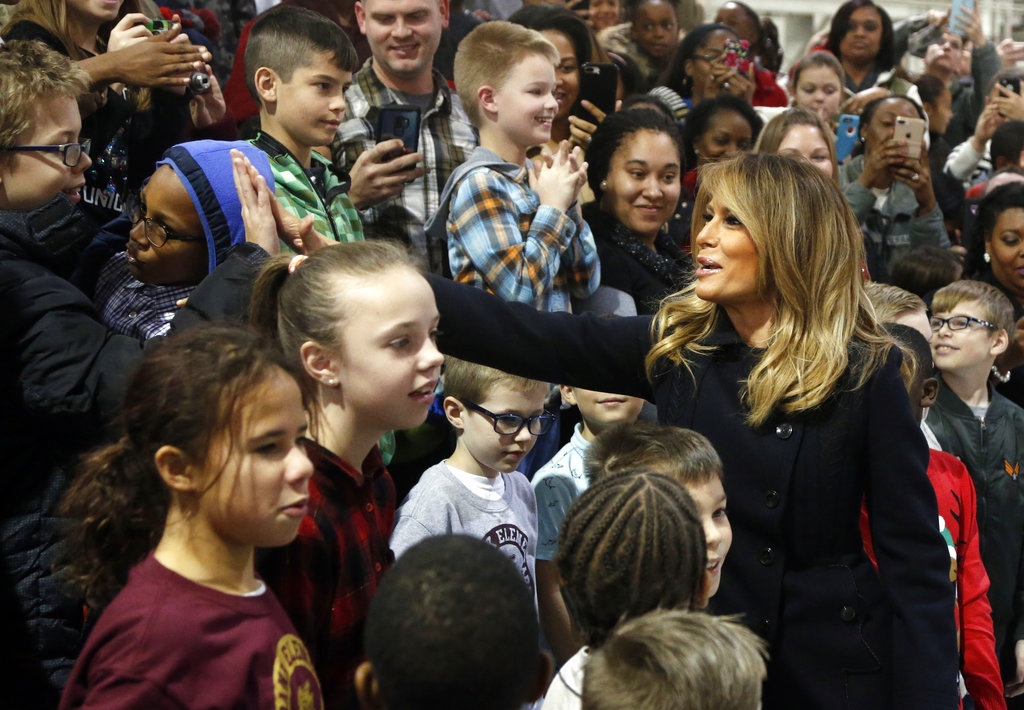 First Lady Melania Trump tours Joint Base Langley