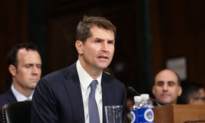 Bill Priestap, then-Assistant Director of the FBI's Counterintelligence Division, testifies before the Senate Judiciary Committee on Dec. 12, 2018. (Jennifer Zeng/The Epoch Times)