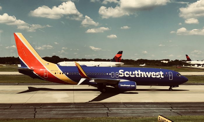 A Southwest Airlines passenger jet at Hartsfield-Jackson Atlanta International Airport, located 7 miles south of Atlanta, Ga. (Daniel Slim/AFP/Getty Images)