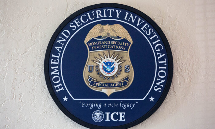 ICE Homeland Security Investigations logo. (Samira Bouaou/The Epoch Times)