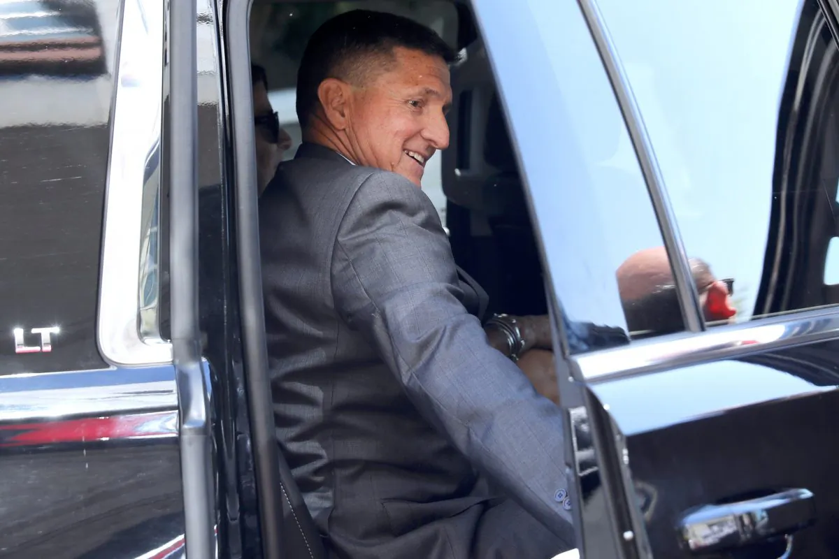 Lt. Gen. Michael Flynn, former national security adviser to President Donald Trump, departs the E. Barrett Prettyman United States Courthouse following a pre-sentencing hearing on July 10, 2018. (Aaron P. Bernstein/Getty Images)