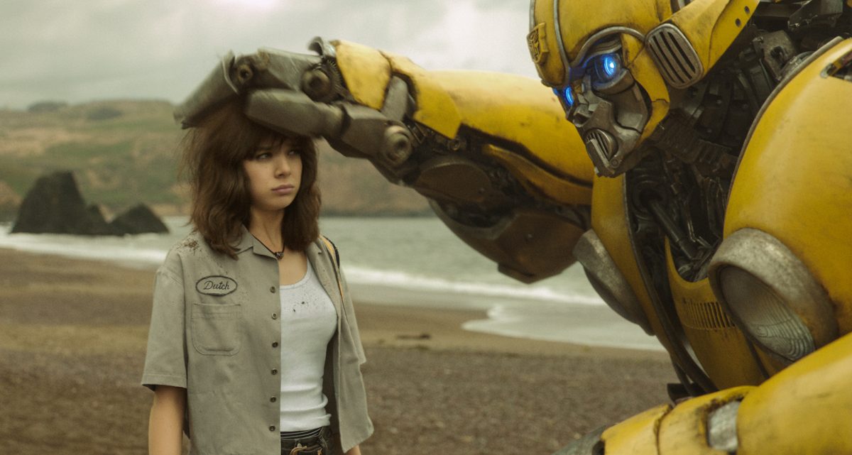 Charlie gets a pat from Bumblebee