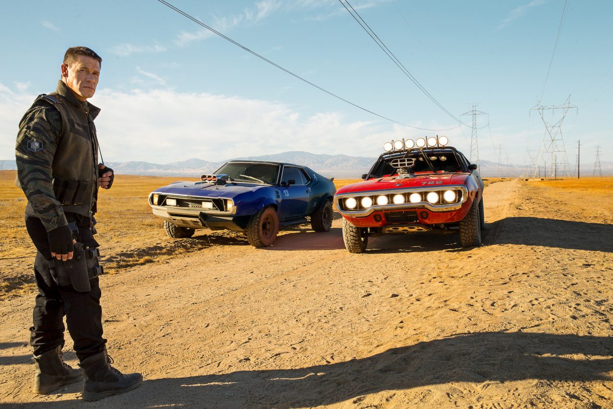 John Cena and Decepticon muscle cars