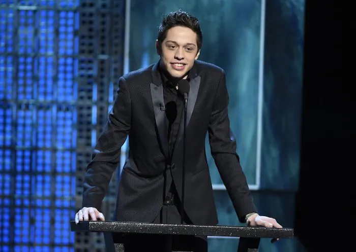 Pete Davidson speaks at a Comedy Central Roast at Sony Pictures Studios in Culver City, Calif., on March 14, 2015. (Chris Pizzello/Invision/AP)

