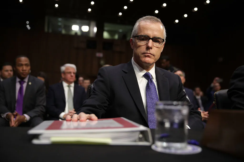 Former FBI Deputy Director Andrew McCabe waits for the beginning of a hearing before the Senate Intelligence Committee with the other heads of the U.S. intelligence agencies in the Hart Senate Office Building on Capitol Hill May 11, 2017 in Washington, D.C. (Alex Wong/Getty Images)