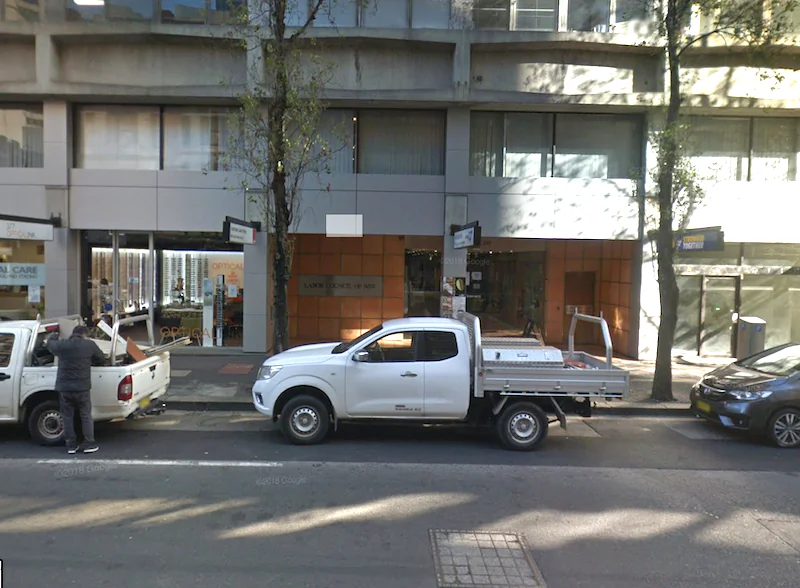 Street view of the Labor Council Building in Sydney's Sussex St. (Google Maps/Screenshot)