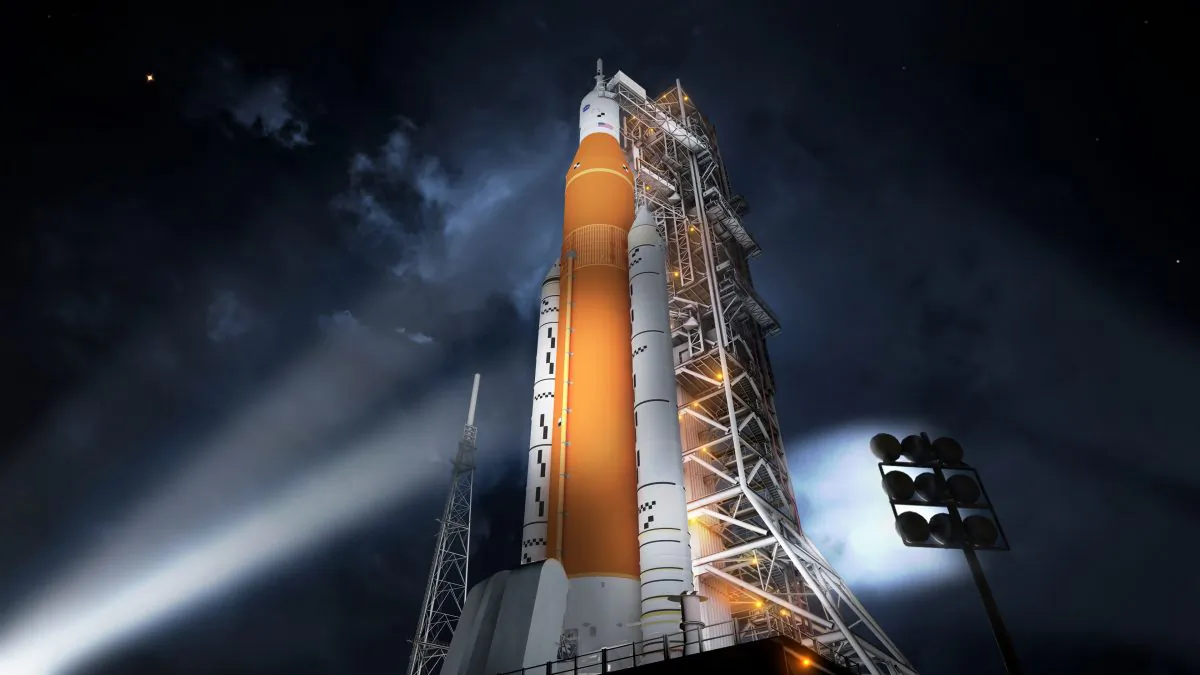 Artist concept of the SLS Block 1 configuration. For the first time in almost 40 years, a NASA human-rated rocket has completed all steps needed to clear a critical design review. The agency’s Space Launch System (SLS) is the first vehicle designed to meet the challenges of the journey to Mars and the first exploration class rocket since the Saturn V. (NASA/MSFC)