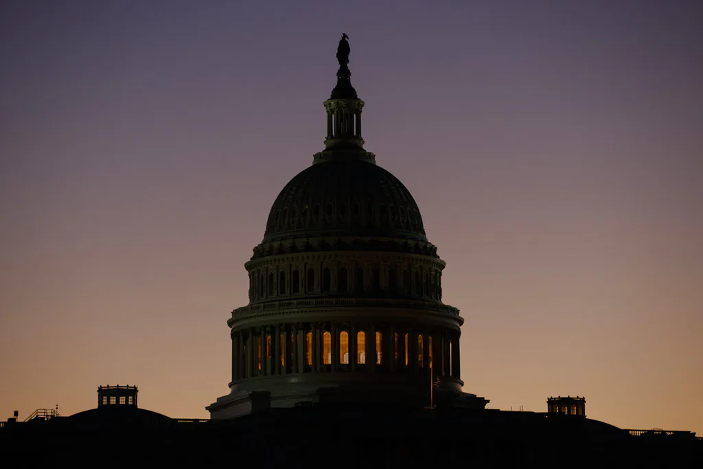 The U.S. Capitol Building Dome is seen before the sun rises in Washington, Dec. 18, 2018. (AP Photo/Carolyn Kaster)