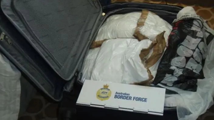 One of two suitcases found by Australian law enforcement officers on board the cruise ship Sea Princess on Aug. 29, 2016. (Australian Border Force)