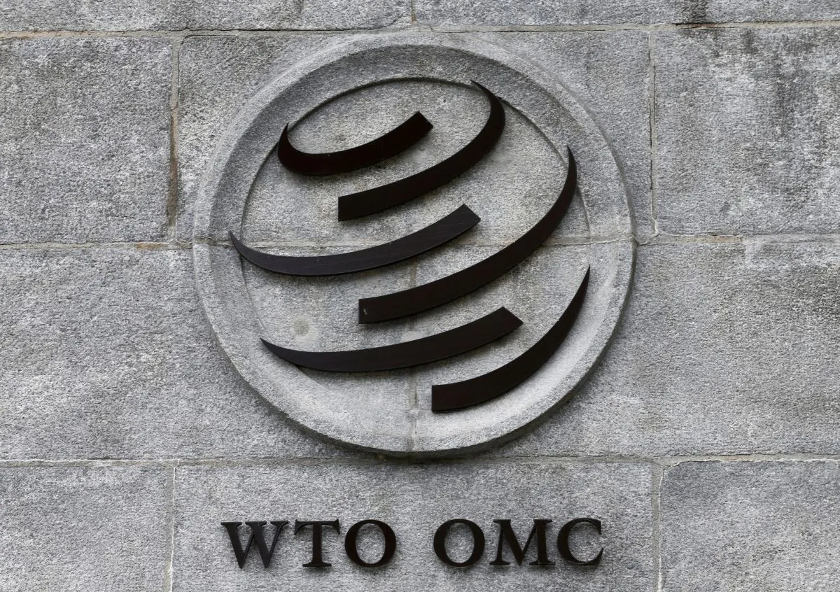 A World Trade Organization (WTO) logo is pictured on their headquarters in Geneva, Switzerland on June 3, 2016. (Denis Balibouse/Reuters)