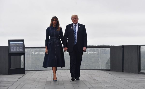 Trump and Melania arrive in Shanksville on 9/11.