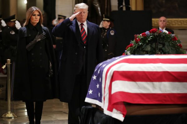 Trump and Melania attend funeral for George HW Bush