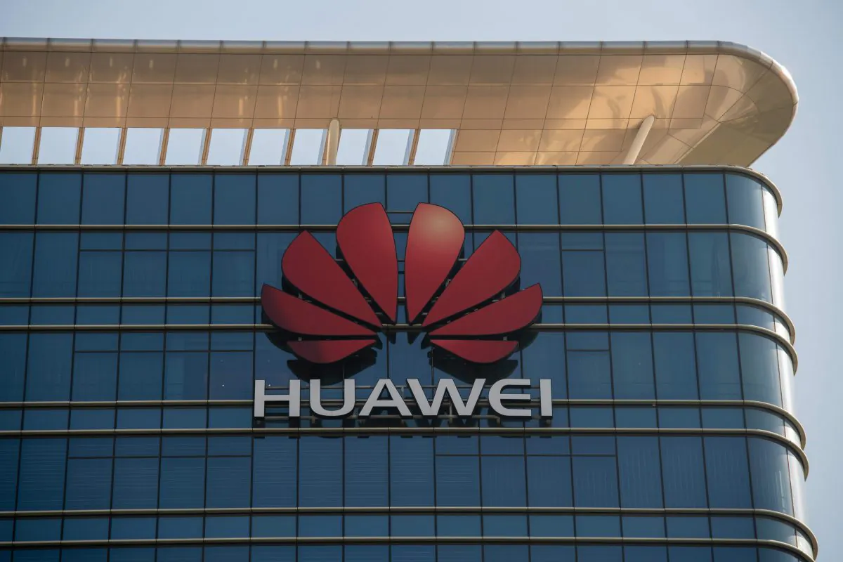 The Huawei logo is seen on a Huawei office building in Dongguan, Guangdong Province, China on Dec. 18, 2018. (Nicolas Asfouri/ AFP/Getty Images)