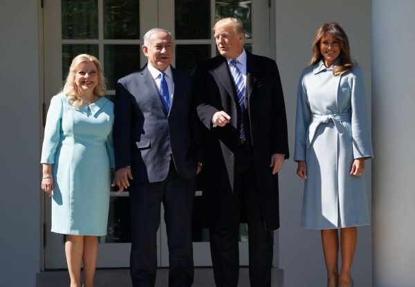 Trump and Melania welcome Isreal prime minister and his wife to the white house.