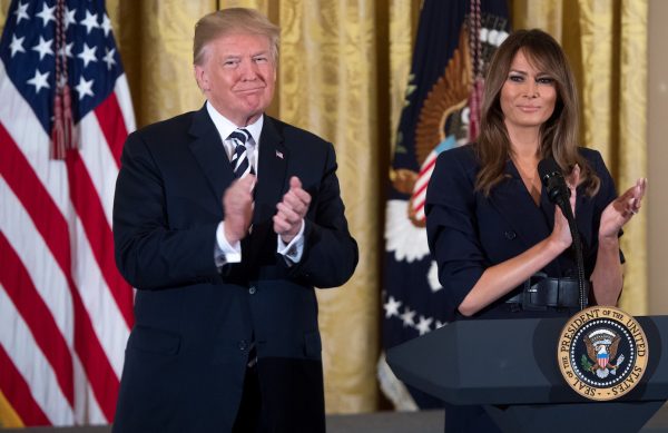 Trump and Melania at event in honor of Military Mothers and Spouses.