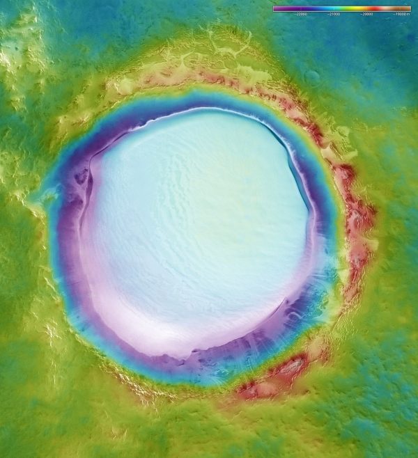 composite image of Mars crater
