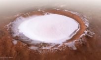 Images Show Giant Ice-Filled Crater 50 Miles Wide on the Surface of Mars