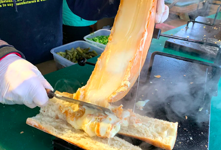 raclette_melting_christmas_market_carmel_hamilton_indiana