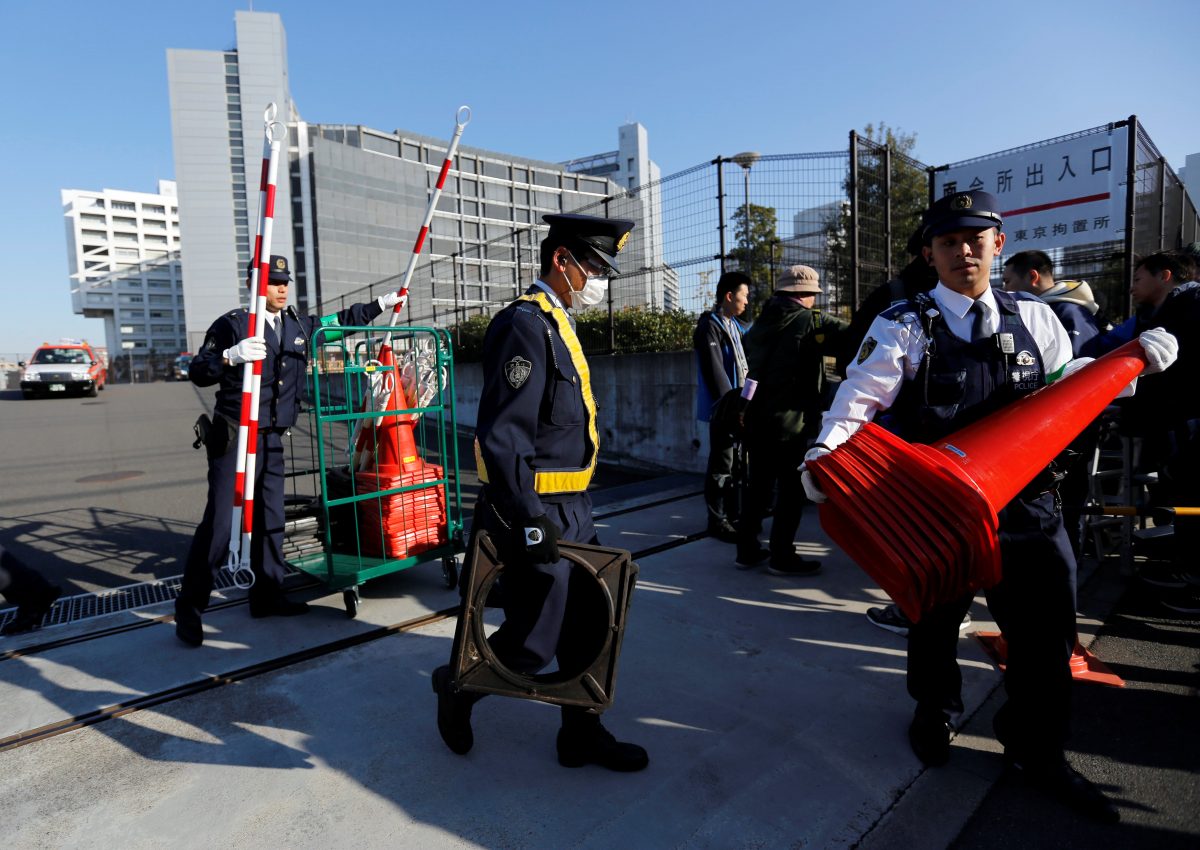 Media in front of Tokyo Detention Center